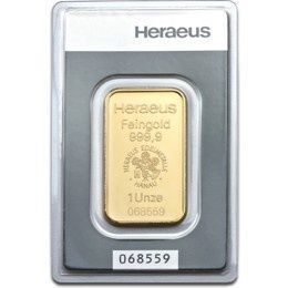 1 uncja  złota sztabka  HERAEUS - CertiPack
