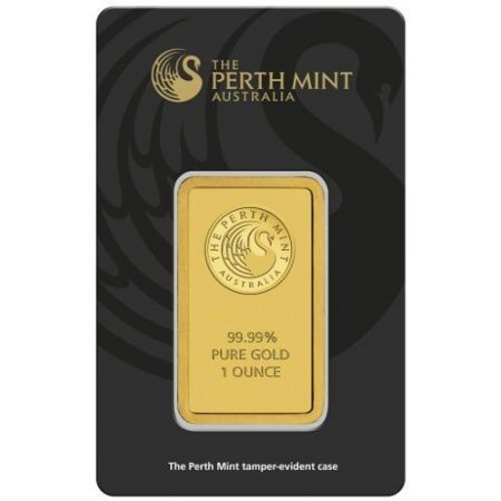 1 uncja  złota sztabka PERTH MINT  certicard