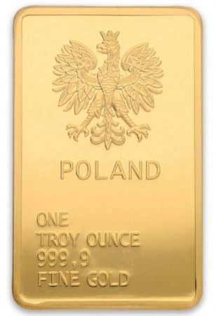 1 uncja  złota sztabka Polski Orzeł  / PAMP