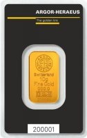 10 gramów  złota sztabka ARGOR -  HERAEUS