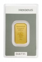 10 gramów  złota sztabka  HERAEUS