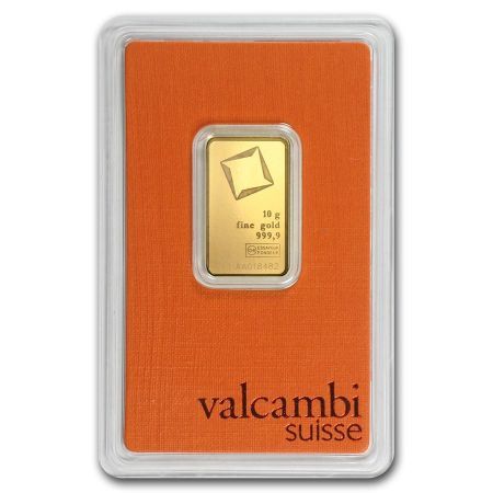 10 gramów  złota sztabka VALCAMBI CertiCard