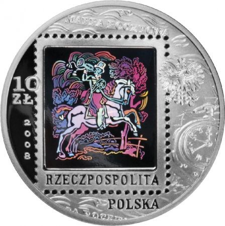 10 zł  2008  - 450 lat Poczty Polskiej