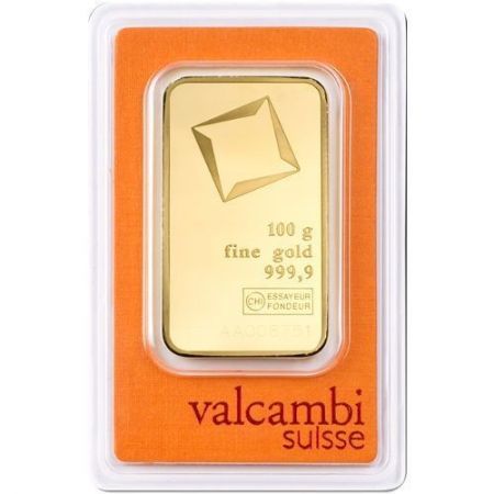 100 gramów  złota sztabka  Valcambi