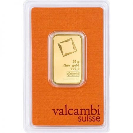 20 gramów   złota sztabka  VALCAMBI CertiCard