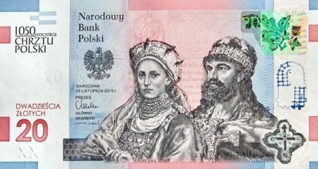 20 zł  2016 - Banknot: 1050. rocznica Chrztu Polski