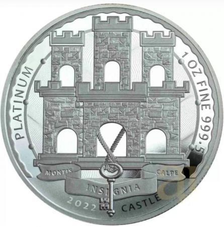 Platynowa  moneta  Castle Coin , Gibraltar   1 oz  2022