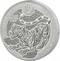 Platynowa  moneta  Rwanda Lunar - Rok Tygrysa  1 oz 2022
