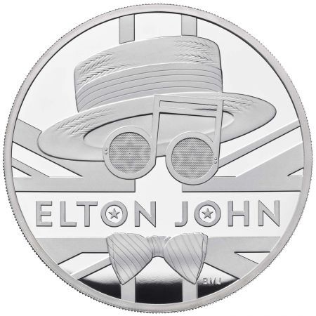 Srebrna moneta 2 funty  Legendy Muzyki - Elton John