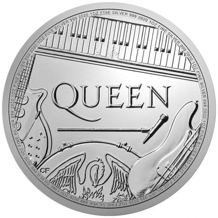 Srebrna moneta 2 funty  Legendy Muzyki - Queen (rysy)