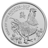Srebrna moneta 2 funty  Rok Koguta 1 Oz.  2017