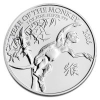 Srebrna moneta  2 Funty Rok Małpy / Year of the Monkey  1 oz   2016 r (Wielka Brytania)