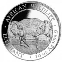 Srebrna moneta  African Wildlife : Słoń  Somalijski  10 oz 2020