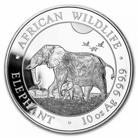 Srebrna moneta  African Wildlife : Słoń  Somalijski  10 oz 2022