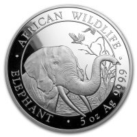 Srebrna moneta  African Wildlife : Słoń  Somalijski  5 oz 2018