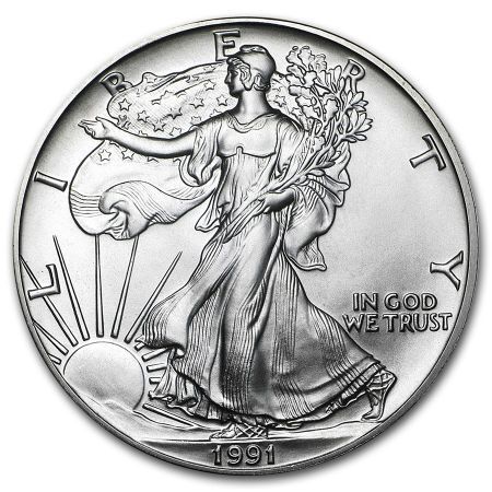 Srebrna moneta   Amerykański   Orzeł   1 oz   1991
