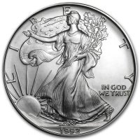 Srebrna moneta   Amerykański   Orzeł   1 oz   1992 (patyna)