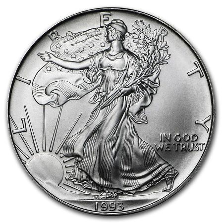 Srebrna moneta   Amerykański   Orzeł   1 oz   1993 (patyna)