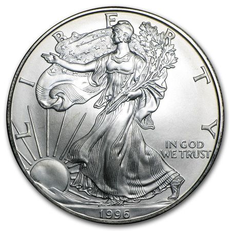 Srebrna moneta   Amerykański   Orzeł   1 oz    1996  (rysy)