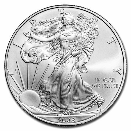 Srebrna moneta   Amerykański   Orzeł   1 oz  2008  (patyna ,rysy)