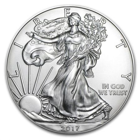 Srebrna moneta   Amerykański   Orzeł   1 oz    2017 (patyna)