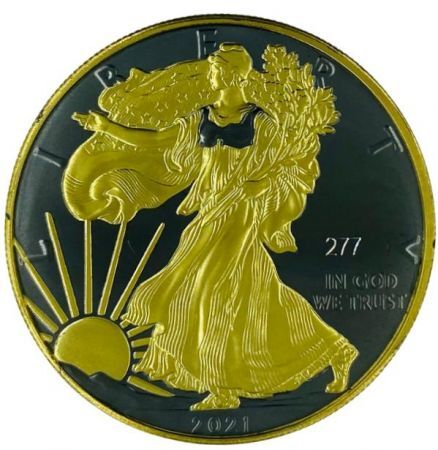 Srebrna moneta  Amerykański Orzeł   1 oz  2021 golden night (typ 1)