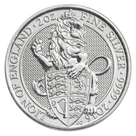Srebrna moneta Angielski Lew / Queen's Beasts Lion of England  ,  2  oz , 2016 r
