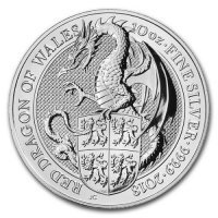 Srebrna moneta Bestie Królowej (3): Czerwony Smok / Queen's Beasts Red Dragon , 10  oz , 2018