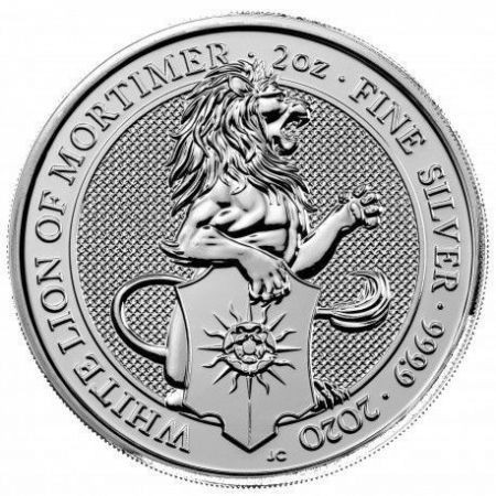 Srebrna moneta Bestie Królowej (8) White Lion of Mortimer     , 2  oz , 2020