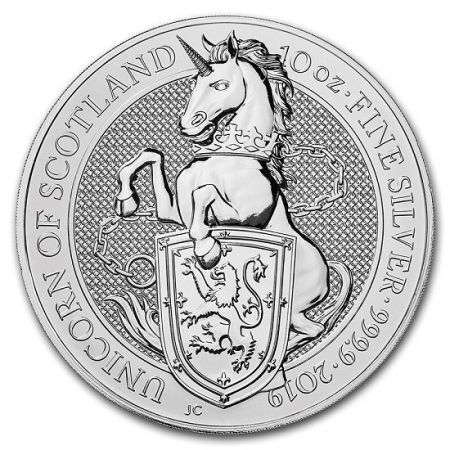 Srebrna moneta Bestie Królowej : Jednorożec / Queen's Beasts Unicorn  10  oz , 2019
