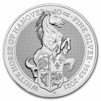 Srebrna moneta Bestie Królowej : Koń Hanoweru, 10  oz , 2021