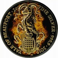 Srebrna moneta Bestie Królowej  Płonący Koziorożec, 2 oz , 2019