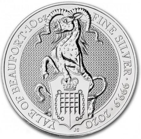 Srebrna moneta Bestie Królowej : Yale of Beaufort 10  oz , 2020