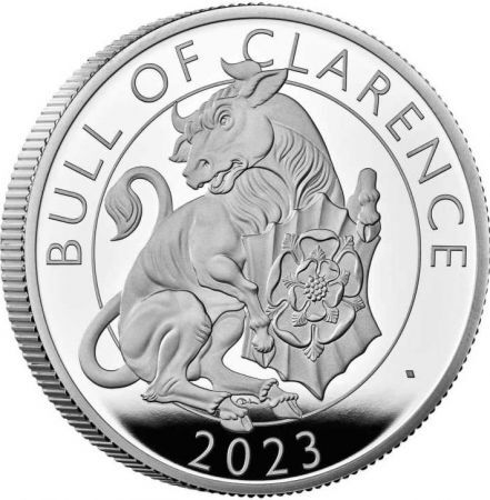 Srebrna moneta   Black Bull of Clarence - The Tudor Beasts , 1 oz , 2023 PROOF