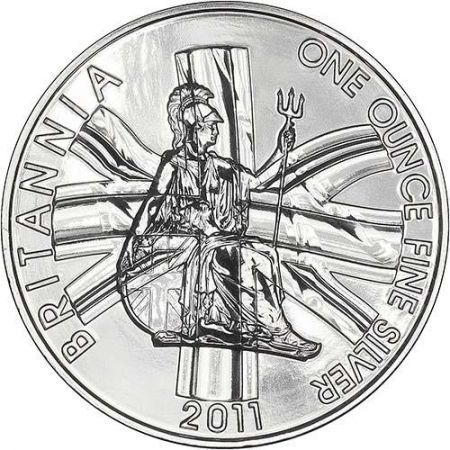 Srebrna moneta Britannia  1 oz  2011 (patyna)