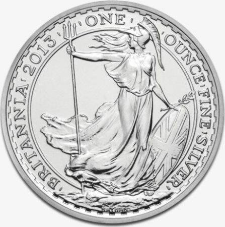 Srebrna moneta Britannia  1 oz   2013 (milk spot)