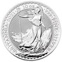Srebrna moneta Britannia, 10  oz , 2021