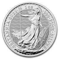Srebrna moneta Britannia  Elżbieta  1 oz   2022/2023  (rysy)