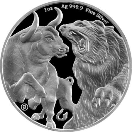 Srebrna moneta Bull & Bear  1 oz   2022