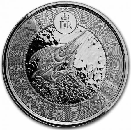 Srebrna moneta Cayman Islands- Marlin 1 oz 2021