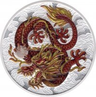 Srebrna moneta Chinese Myths - Dragon   1 oz  2021 KOLOR