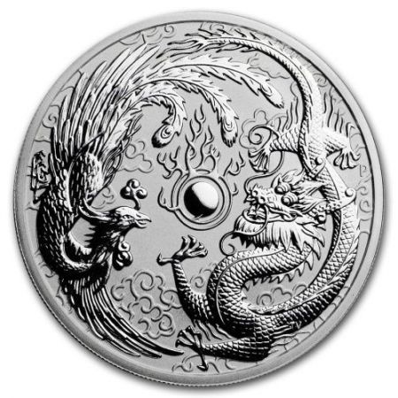 Srebrna moneta Chinese Myths : Dragon and Phoenix  1 oz  2017