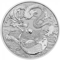 Srebrna moneta Chinese Myths : Dragon & Koi 1 oz 2023