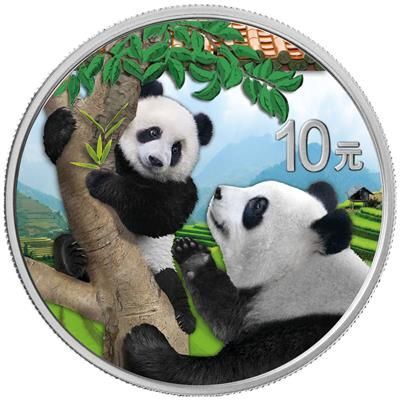 Srebrna moneta  Chińska Panda - 30 gramów    2021 (kolorowana)