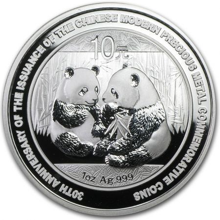 Srebrna moneta  Chińska Panda (30th Anniversary) 1 oz  2009