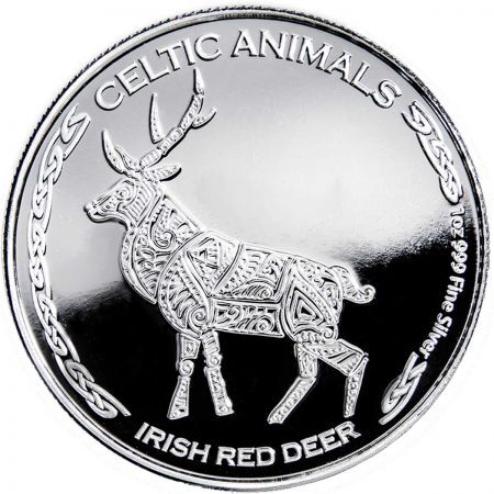 Srebrna moneta Czad Celtic Animals : Jeleń  1 oz 2019