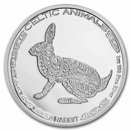 Srebrna moneta Czad Celtic Animals : Królik  1 oz 2021