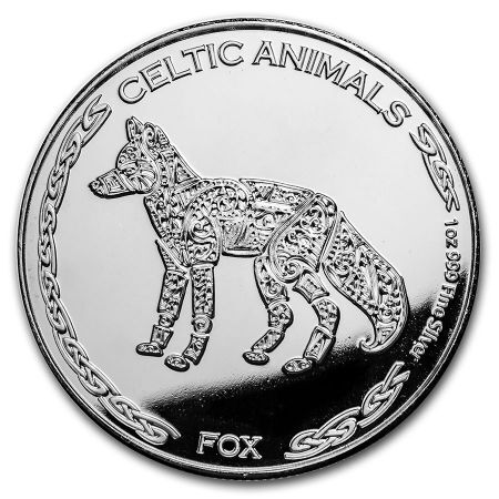Srebrna moneta Czad Celtic Animals  Lis 1 oz 2019