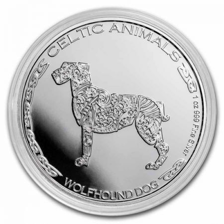 Srebrna moneta Czad Celtic Animals : Wilczarz  1 oz 2022