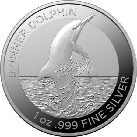 Srebrna moneta Delfin Butlonosy / Bottlenose Dolphin 1 oz  2020